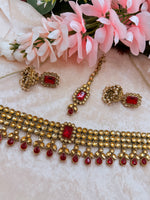 Load image into Gallery viewer, Shine kundan Drop Choker set
