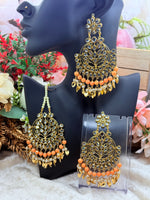 Load image into Gallery viewer, Suhani Leaf Drop Tikka Earring Set
