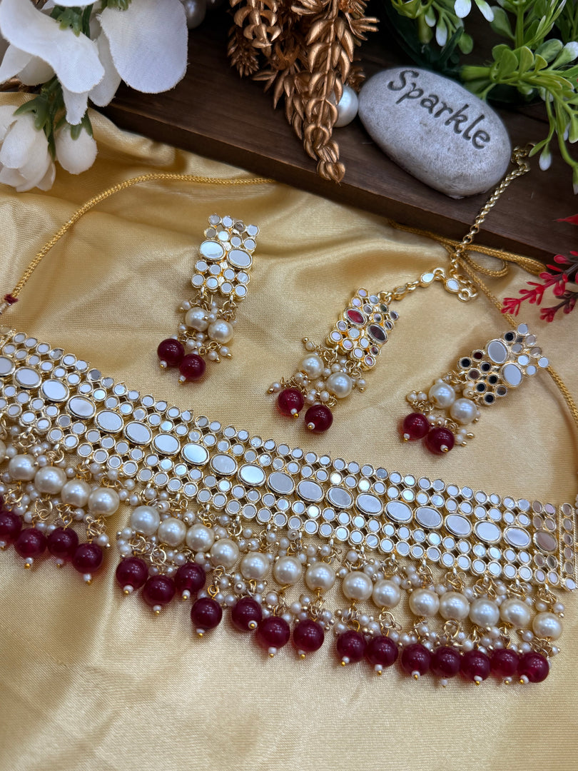 Shamiksha Mirror Choker Set