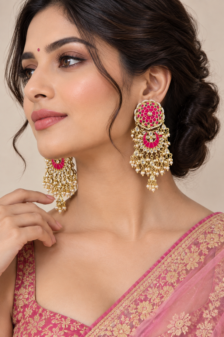 Kundan Big Statement Earring