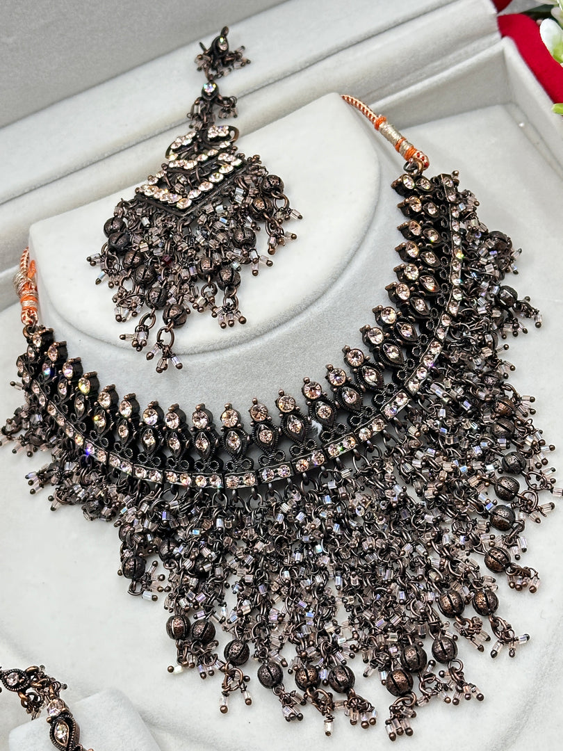 Leena Black Metal Choker Set – Affinity Giya - Main Image