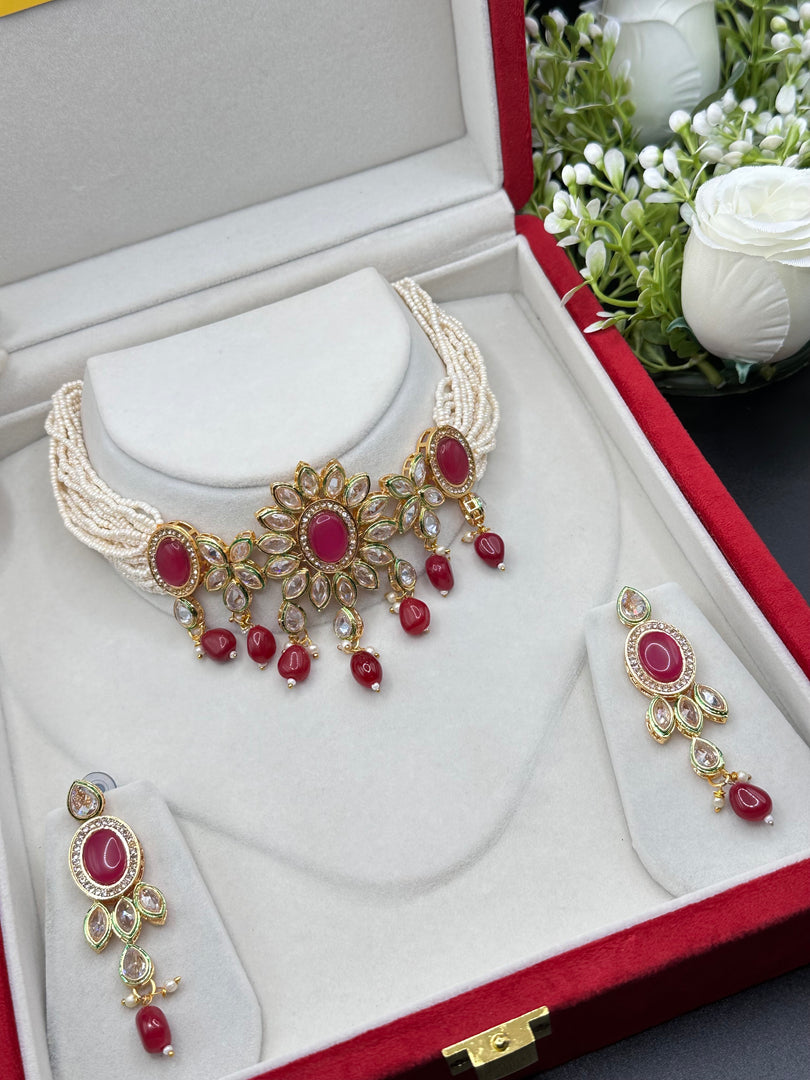 Glass Kundan set