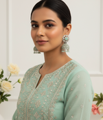 Load image into Gallery viewer, Mint Green AD Jhumki
