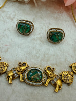 Load image into Gallery viewer, Elephant gold plated Choker set