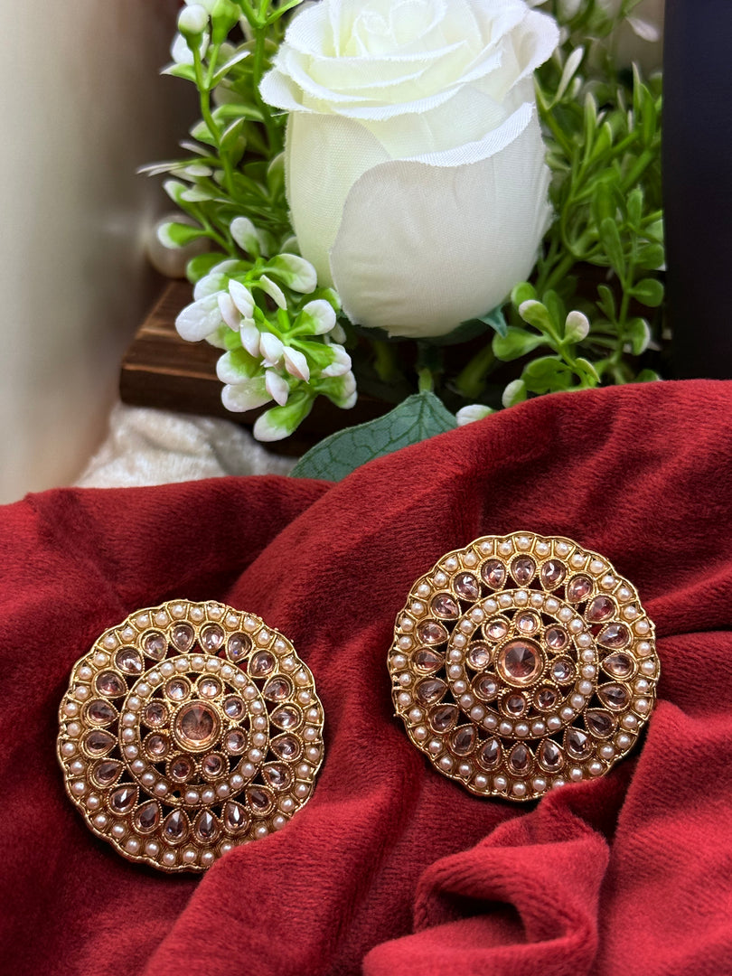 Polki golden Oversized Studs