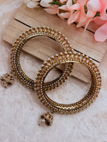 Load image into Gallery viewer, Polki Jhumki hanging kadas in size 2.8