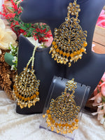 Load image into Gallery viewer, Suhani Leaf Drop Tikka Earring Set
