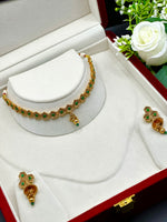 Load image into Gallery viewer, Masiya matte Gold Plated Choker set
