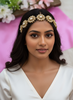 Load image into Gallery viewer, Golden Polki sheeshphool headband