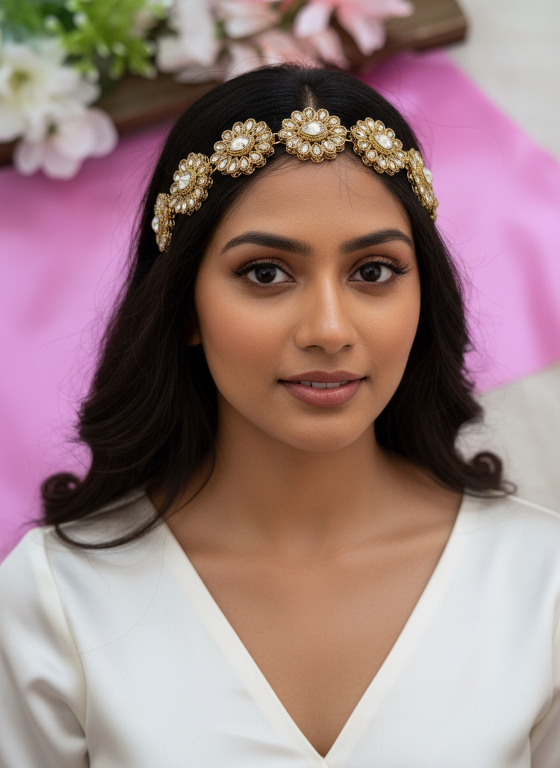 Golden Polki sheeshphool headband