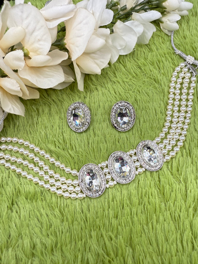 Multilayer Pearl Indian Choker Set