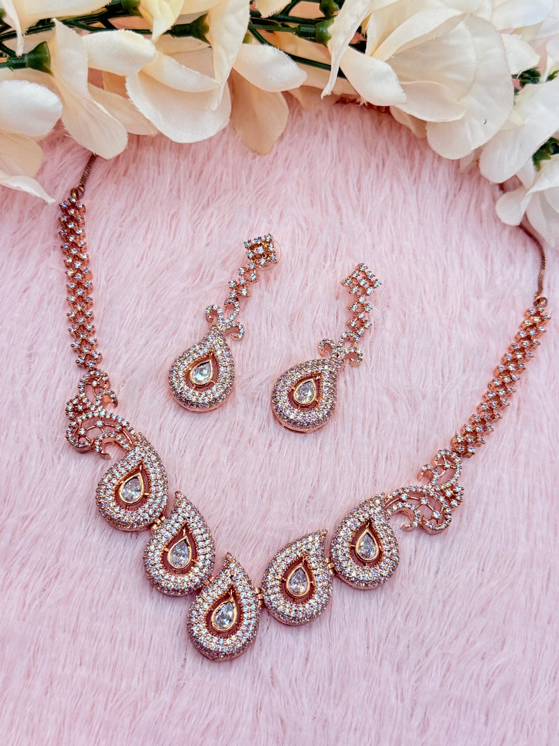 Natasha RoseGold Necklaces Set