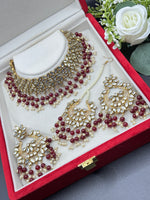 Load image into Gallery viewer, Meera Crystal Kundan Pearl Drop Choker Set
