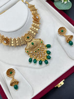 Load image into Gallery viewer, Kamla gold Plated temple Jewerly Necklace Set
