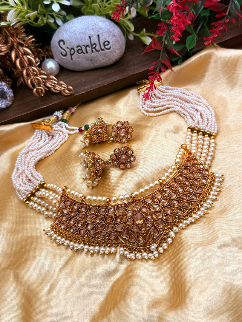 Manisha antique gold plated Choker Set