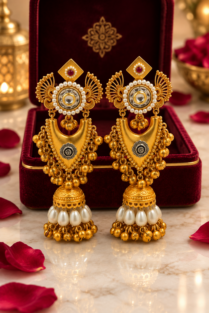 Golden Kashmiri jhumki