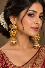 Load image into Gallery viewer, Golden Kashmiri jhumki