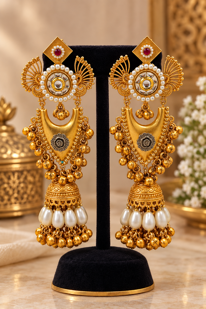 Golden Kashmiri jhumki