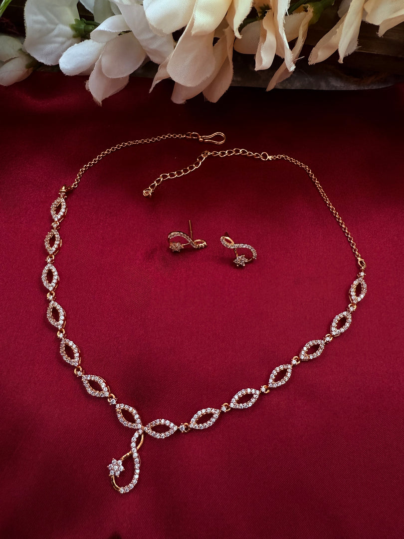 Tinu American Diamond RoseGold Set