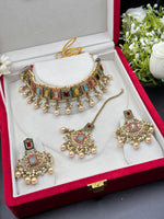 Load image into Gallery viewer, Malvika Elegant Polki Indian Choker Set
