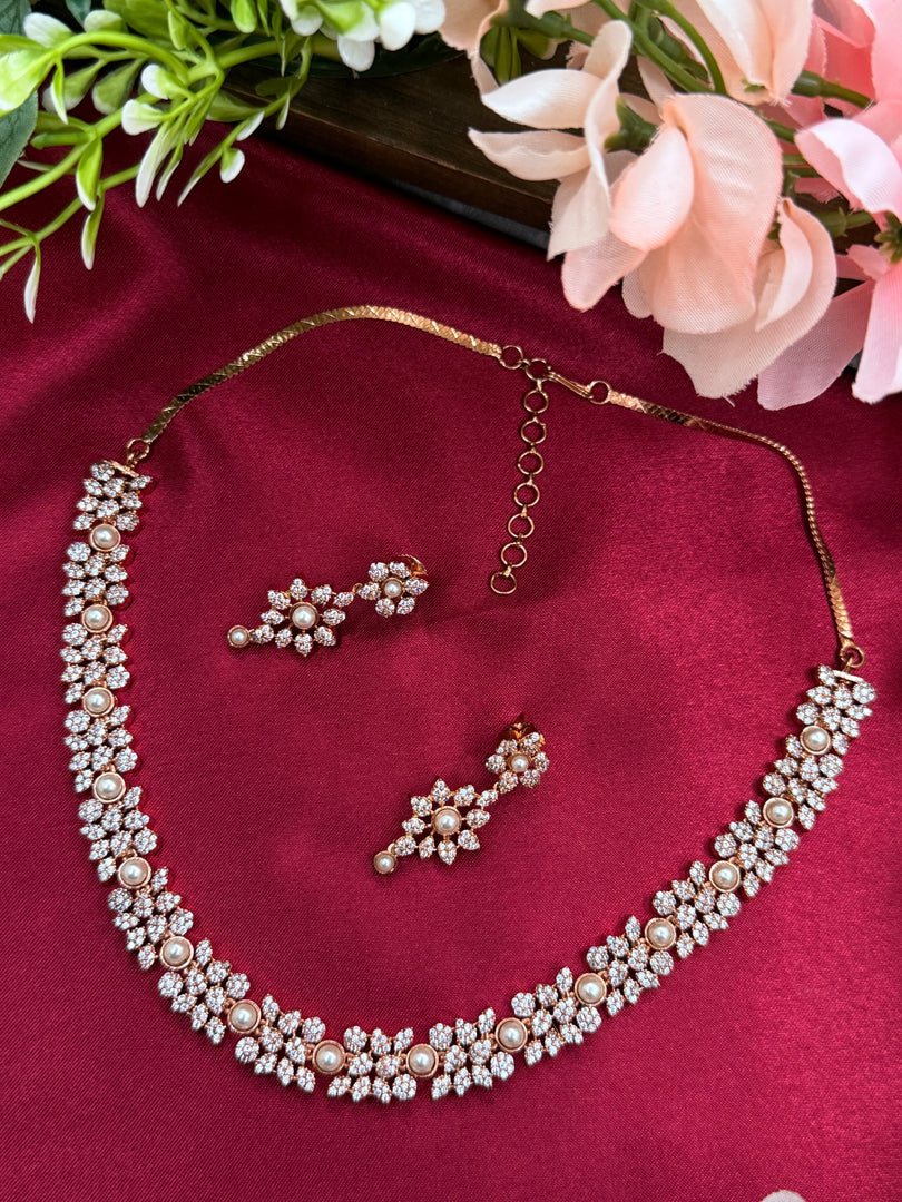 Maina American Diamond Indian Necklace Set