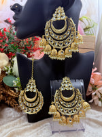 Load image into Gallery viewer, Kundan Jhumki Drops Tikka Earring Set