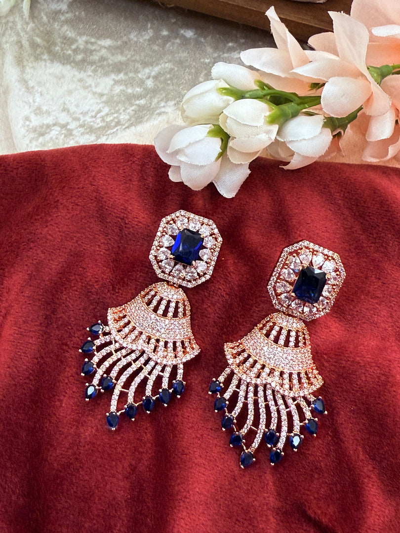 Stefani AD navy blue RoseGold Earring