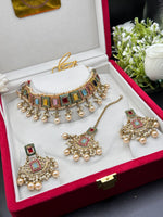 Load image into Gallery viewer, Malvika Elegant Polki Indian Choker Set
