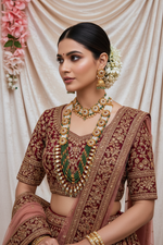 Load image into Gallery viewer, Rajwadi Moissanite Polki choker with long mala combo set