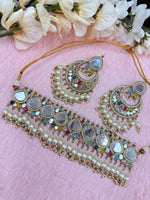 Load image into Gallery viewer, Abha Multi Color Mirror Choker Set
