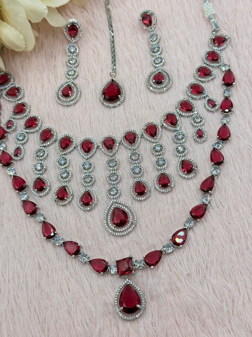 Shuvangi Ruby Silver AD Set