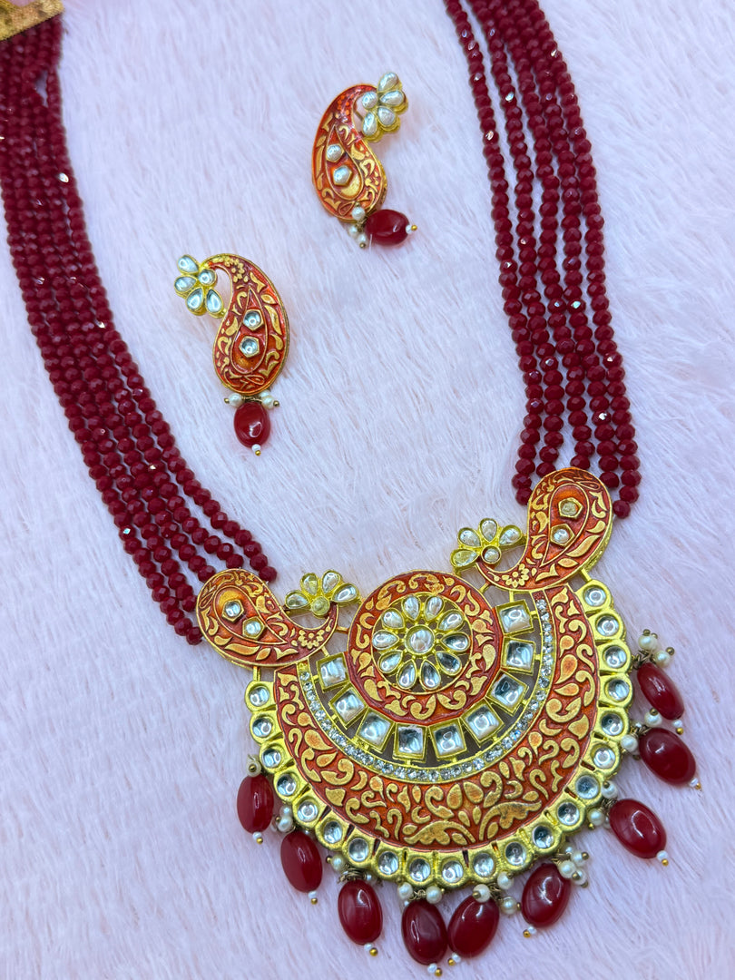 Kundan Mala With Indian Earring