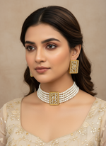 Load image into Gallery viewer, Kundan pearl choker set
