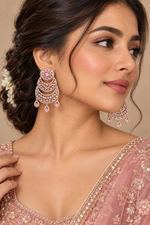 Load image into Gallery viewer, American Diamond RoseGold Earring