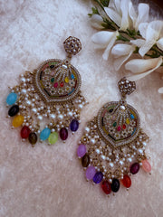 Multi color Kundan earring