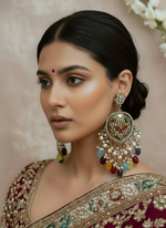 Load image into Gallery viewer, Multi color Kundan earring
