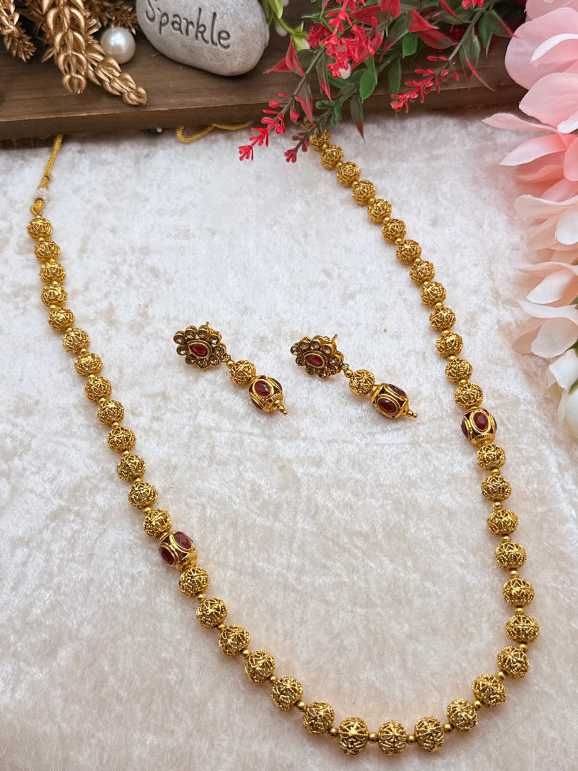 Nirma Antique gold wear Platted Mala