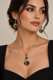 Shell long Necklace with earrings
