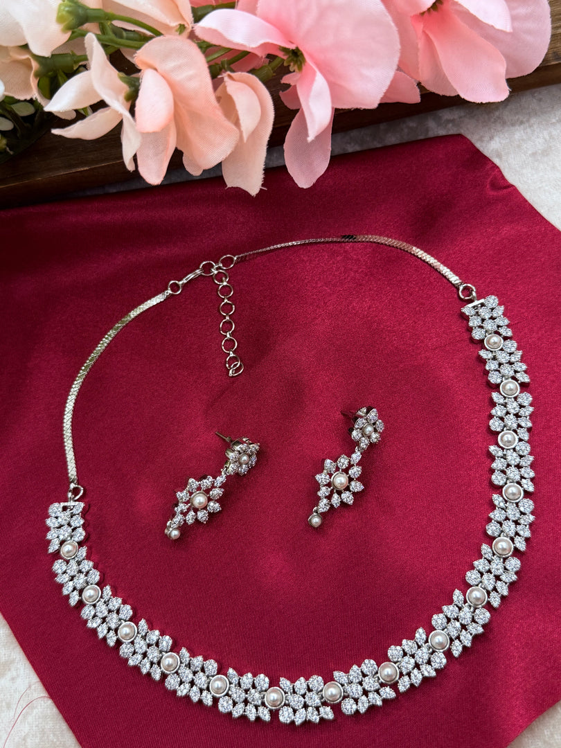 Maina American Diamond Indian Necklace Set