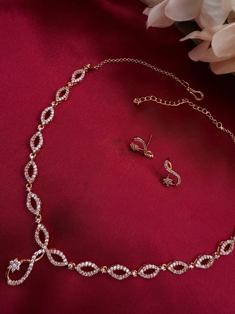 Tinu American Diamond RoseGold Set