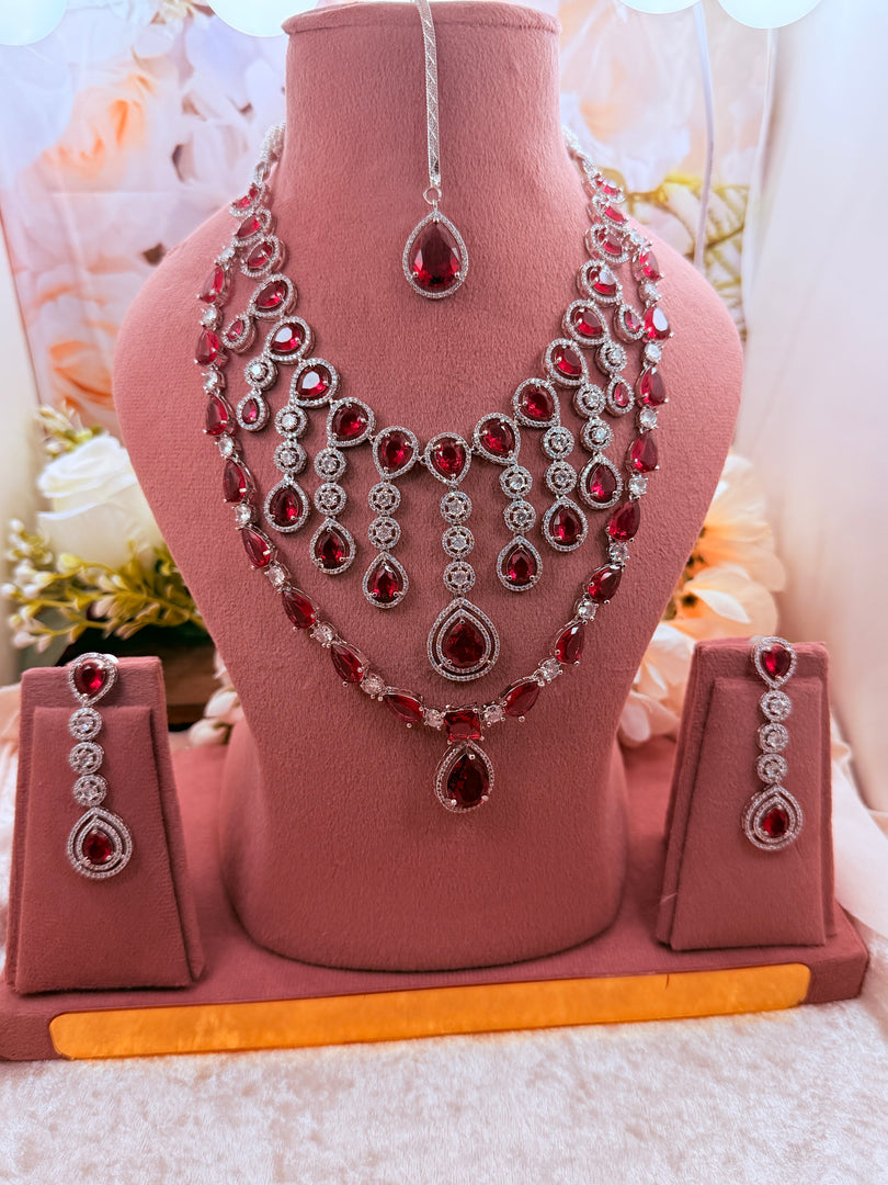Shuvangi Ruby Silver AD Set