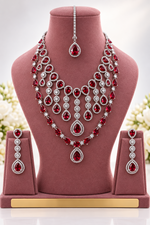 Load image into Gallery viewer, Shuvangi Ruby Silver AD Set
