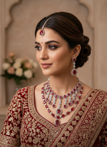 Load image into Gallery viewer, Shuvangi Ruby Silver AD Set
