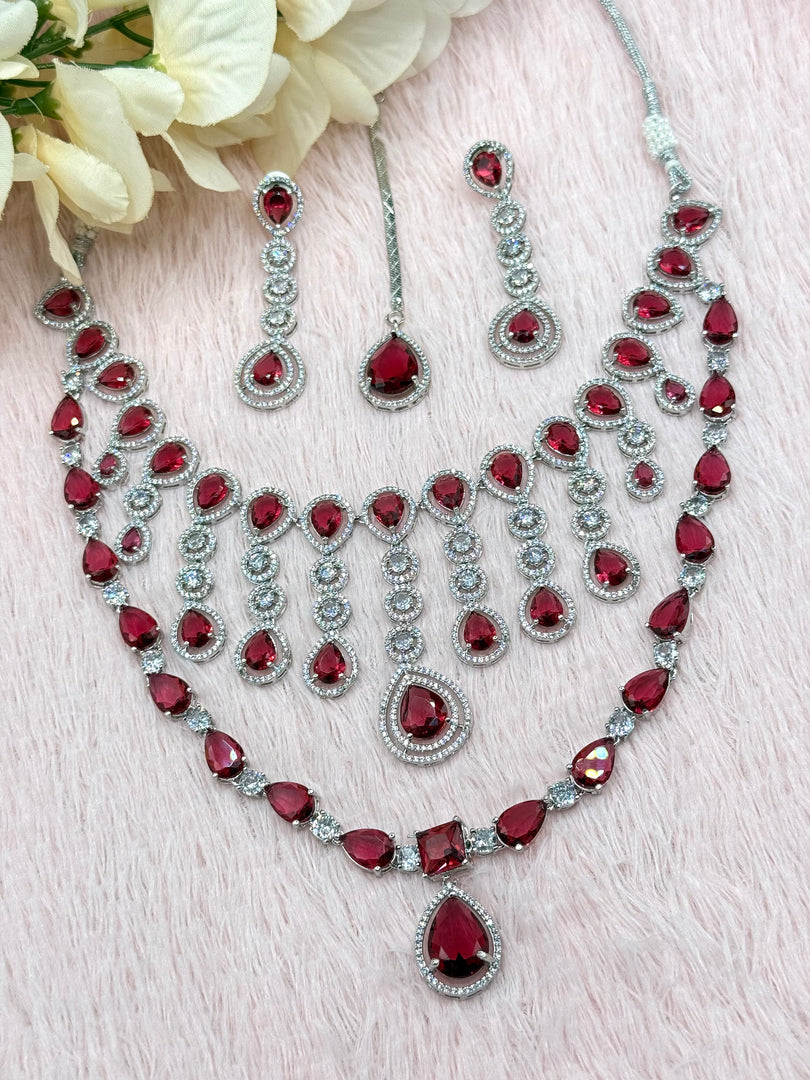 Shuvangi Ruby Silver AD Set