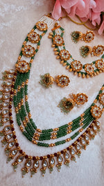 Load image into Gallery viewer, Rajwadi Moissanite Polki choker with long mala combo set