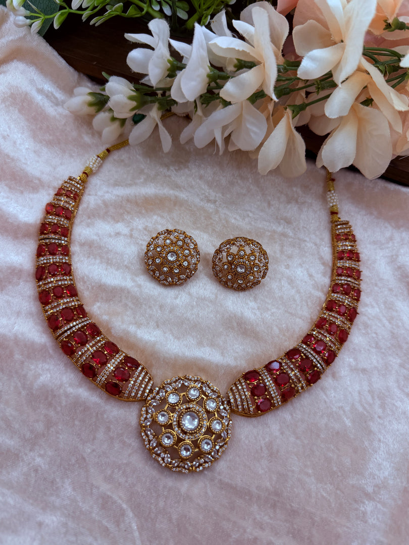 Moissanite polki Necklace set