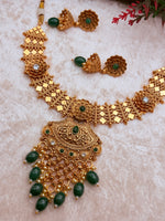 Load image into Gallery viewer, Kamla gold Plated temple Jewerly Necklace Set
