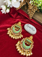 Load image into Gallery viewer, Meenakari polki earring