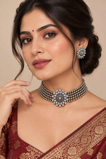 Load image into Gallery viewer, Oxidised Choker Set