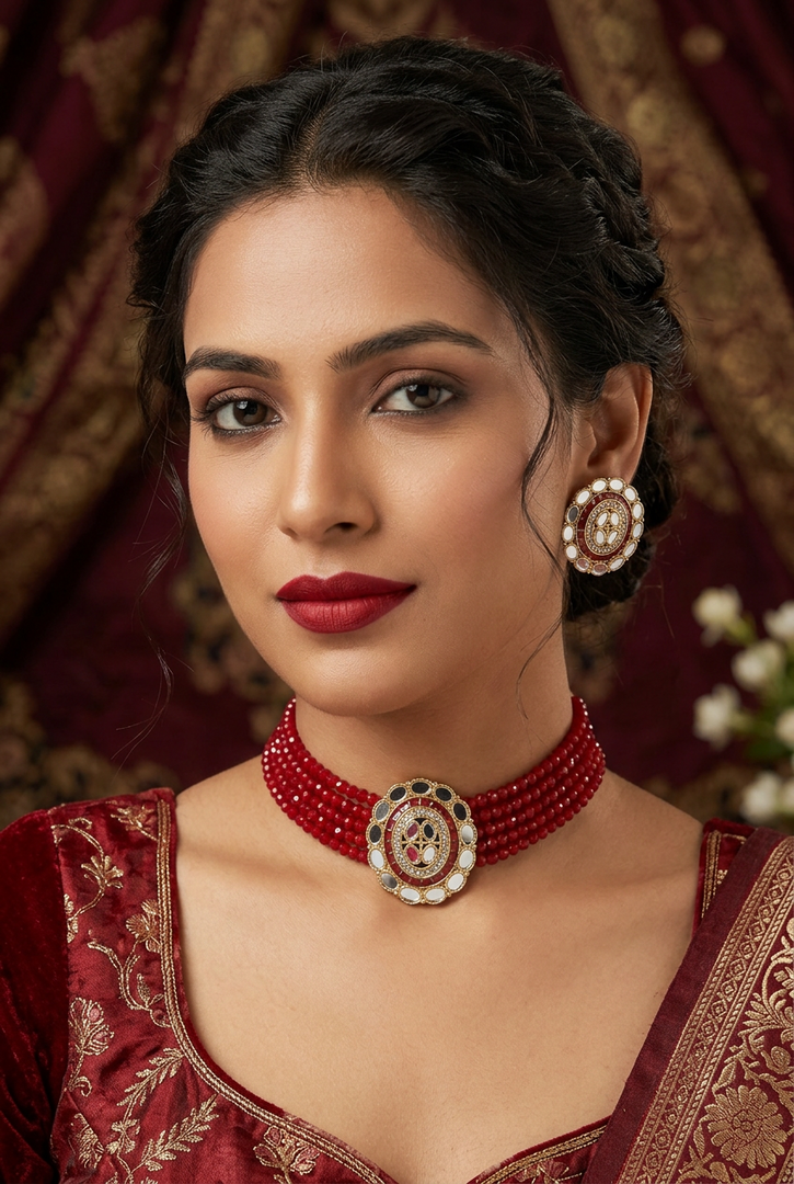 Karishma Mirror Indian Choker Set